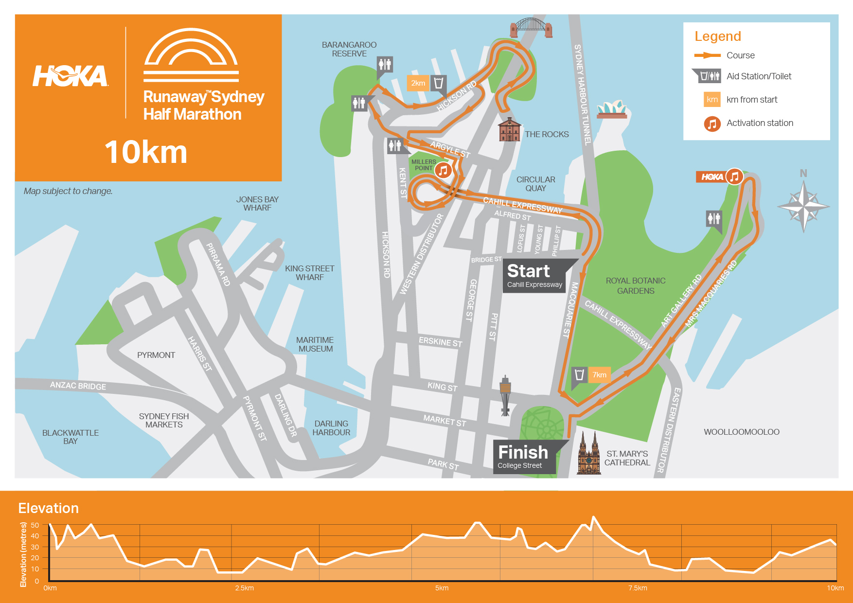 Course Overview HOKA Runaway Sydney Half Marathon