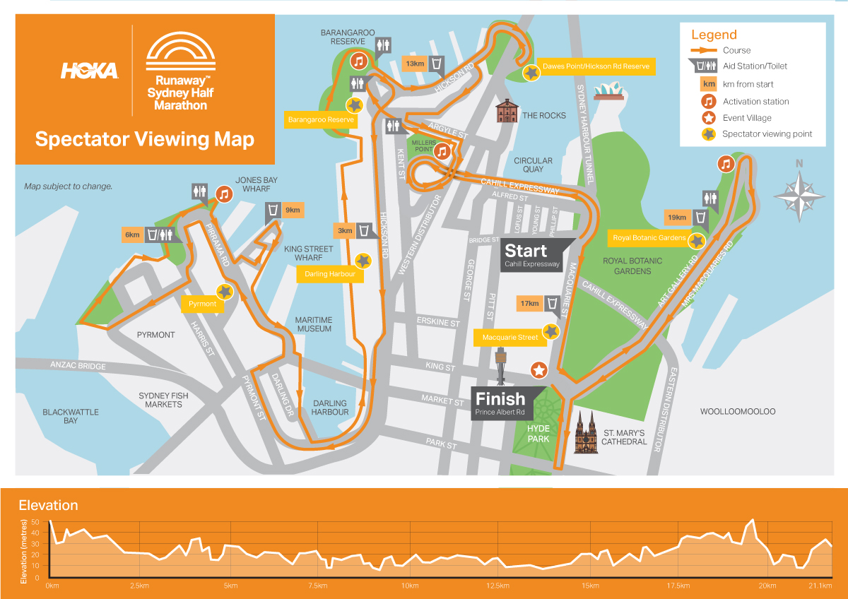 Course Overview HOKA Runaway Sydney Half Marathon